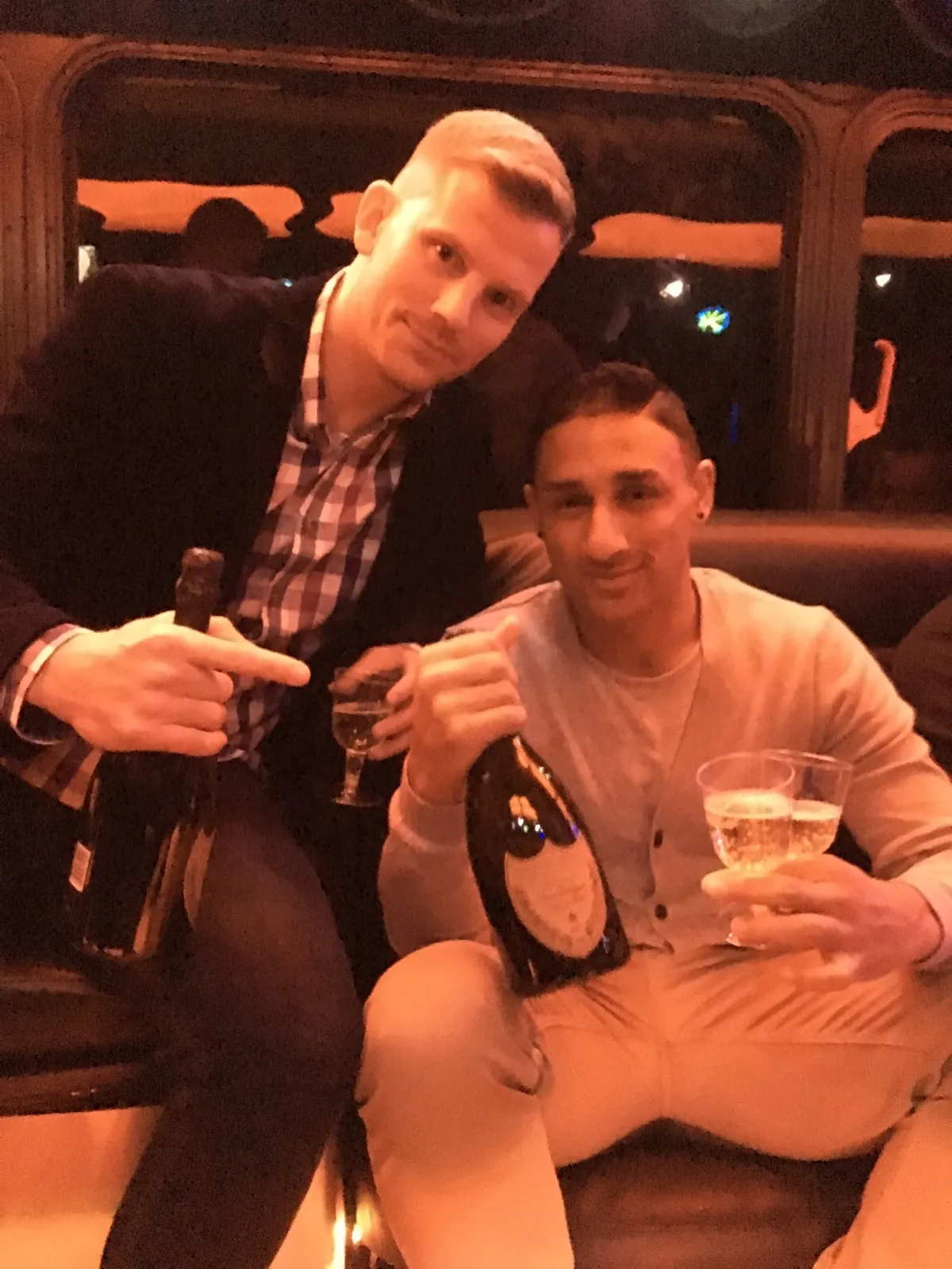 Ed with a friend on a night out